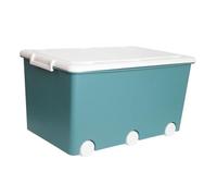 Tega Baby Boîte de rangement multifonctionnelle pour jouets et autres objets - Boîte en plastique robuste avec roues - Capacité empilable : 60 l - Fermeture à pression - 57 x 36 x 31 cm - Turquoise