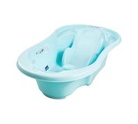 Baignoire Ergonomique Confort Anatomique avec 2 Étapes pour le Nouveau-né 0-6 mois et Bébé de 6-15 mois (Bleu)