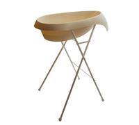 MonMobilierDesign TEGGI Baignoire ergonomique bébé avec thermomètre Beige + Pied Beige G