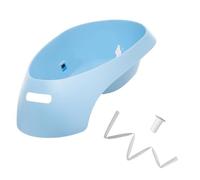 MonMobilierDesign TEGGI Baignoire ergonomique bébé avec thermomètre Bleu + Tuyau Bleu G