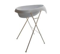 MonMobilierDesign TEGGI Baignoire ergonomique bébé avec thermomètre Gris + Pied Gris G