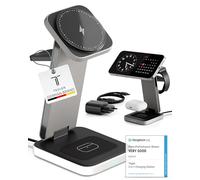 TEGLER Chargeur Induction iPhone - Station de Charge Apple 3 en 1, Station Recharge Rapide 20W en Aluminium Premium, Support 3 en 1 pour iPhone, Apple Watch et AirPods