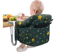 Teglu Siège de Table Bébé Portable Chaise Haute Bébé Table à Manger Pliable avec Crochet/Ceinture de Sécurité pour Voyage (6 à 36 Mois,15 kg)