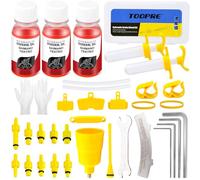 TEGOVE Kit Purge Frein pour Shimano, TEKTRO, MAGURA Hydraulic Disc Series, Kit Purge Frein VTT,Compris 180ml Liquide de Frein Minéral Haute Performance