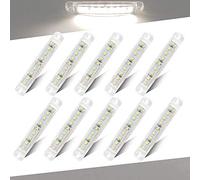 Teguangmei 10pcs Blanc 9LED feux de Signalisation Latéraux de Remorque feux de Position de Camion de Camion 3.9" feux de Dégagement Lumière D'avertissement Pour Véhicule Remorque 12-24V