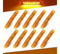 Teguangmei 10Pcs Feu Latéral Ambre,12-24V 3,9'' 9LED Côté LED Marquage Léger Camion Remorque Camion Feu Arrière Avant et Arrière Marquant le Feu Latéral D'avertissement- Étanche