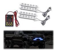 Teguangmei 4 in 1 Lumières Stroboscopiques LED avec Contrôleur Flash 12V 24V 4x6-LED Feu de Freinage Feux D'avertissement pour Voiture ATV UTV Pickup Véhicule Remorque 12 Modes