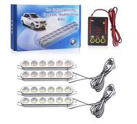 Teguangmei 4 in 1 Lumières Stroboscopiques LED avec Contrôleur Flash 12V 4x6-LED Feu de Freinage Feux D'avertissement pour Voiture ATV UTV Pickup Véhicule Remorque 12 Modes