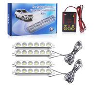 Teguangmei 4 in 1 Lumières Stroboscopiques LED avec Contrôleur Flash 12V 4x6-LED Feu de Freinage Feux D'avertissement pour Voiture ATV UTV Pickup Véhicule Remorque 12 Modes