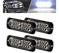 Teguangmei 4X20LED Super Lumineux Stroboscopique D'avertissement d'urgence LED Lumière de Secour en Surface Lumière Stroboscopique pour Remorques de Véhicules de Construction 12-24V(Blanc)