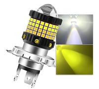 Teguangmei Ampoule H4 HS1 Led Moto Phare Avant de Moto, Éclairage Réel à 360°,12W 6000K Jaune/Blanc DC12-80V Feux de Croisement et Feu Route,Remplace Les Phares de Moto et Scooter, Plug and Play, 1PCS