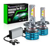 Teguangmei Ampoules H4 LED, Canbus sans Erreur, 110W 20000LM 9003 HB2 Phares Avant de Voitures, 6000K Blanche Froide Extrêmement Lumineuses Kit de Conversion Halogène, Plug & Play, 2 Pièces