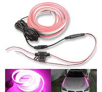 Teguangmei Bande Lumineuse LED pour Voiture Extérieur Capot de Voiture 120cm Super Brillant Rose LED Feux Diurnes,Ultra Flexible Décoration de Couverture de Moteur de Voiture Lumière DRL Étanche-2pcs