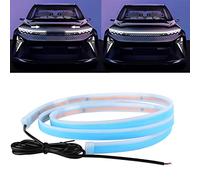 Teguangmei Bande Lumineuse LED pour Voiture Extérieur Capot de Voiture 60IN Super Brillant Blanc Dynamique LED Feux Diurnes avec Start Scan Décoration de Couverture de Moteur de Voiture Lumière DRL