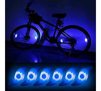 Teguangmei Bike Bleu LED Roue Lumières, Lampe à LED Étanche à Néon à Pneus Avec 3 Modes Clignotants Spoke Light Rayons de Roue Vélo Pour VTT VTC Bicyclette Adultes et Enfants - Lot de 6