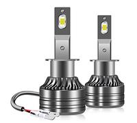 Teguangmei H1 Ampoule LED 10000LM Phare pour Voiture et Moto 55W 9-15V Ultra Haute Luminosité 1680 Chips Kit de Conversion Tout-en-Un,6000K Blanc Feux de Route/Feux de Croisement,2 pièces