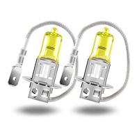 Teguangmei H3 Ampoule de Phare Halogène de Voiture 12V 55W 3000K Super Brillant or Feux de Route/Feux de Croisement Halogène Phare Voiture Moto Phare Antibrouillard Ampoule DRL, 2 pièces