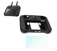 TEHAOUU Coque en silicone + film de protection d'écran pour DJI Flip / AIR3S RC2/RC Controllor - Accessoire de drone anti-collision - Anti-traces de doigts - Noir