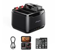 TEHAOUU Hub de chargeur de batterie rapide pour Insta360 AcePro2 (pas Ace Pro/Ace) avec station de stockage de charge de batterie à 3 canaux avec 3 emplacements pour cartes SD Misro et écran OLED Étui