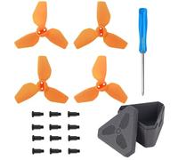 TEHAOUU Lot de 4 hélices de rechange colorées, installation facile, vol stable avec étui de rangement pour hélices compatibles avec drone DJI NEO (4 pièces, orange)