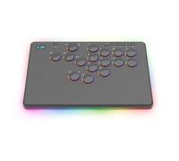 TEHAOUU RGB Lighting Contrôleur d'arcade sans levier pour interrupteur/vapeur, clavier de combat 14 touches Street Fighter 6 avec prise en charge de la programmation macro et touches remplaçables pour