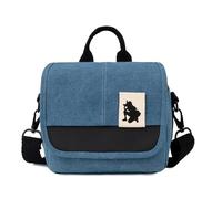 TEHAOUU Sac en toile pour appareil photo sans miroir, étui pour appareil photo numérique DV pour Canon et Fujifilm Teleobjectif, sac à bandoulière (bleu)