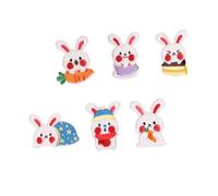 TEHAUX 1 Jeu Lot De Patchs À Coudre Forme De Lapin Écussons Brodés Créatifs Pour Vêtements Accessoires De Couture Diy Réparation Et Décoration Textile 6 Pièces