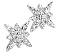 TEHAUX 1 Paire de Boucles D’Oreilles Puces Étoiles Argentées Huit Branches en Alliage Résistant à la Corrosion Légères et Confortables Bijoux pour Femmes et Adolescentes Accessoire