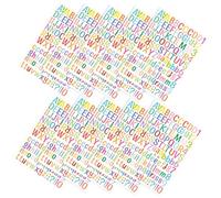 TEHAUX 10 feuilles Autocollants Alphabet et Chiffres Colorés Imperméables Stickers Lettres pour Décoration Maison Fenêtres Boîtes Aux Lettres et Étiquettes Personnalisées