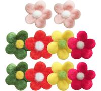 TEHAUX 10 Fleurs en Feutrine de Laine pour Loisirs Créatifs Assortiment de 5 Couleurs Accessoires Décoratifs DIY pour Broches Barrettes et Bijoux