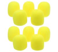 TEHAUX 10 Pièces Bonnette Anti Vent en Mousse Jaune pour Microphone | Mousse Haute Densité, Structure Micro Perforée, Réutilisable et Légère, pour Karaoké et Podcasts