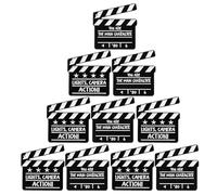 TEHAUX 10 Pièces Broche Noire en Alliage Légère et Sécurisée de Clap de Cinéma pour Fans de Films, pour Fêtes et Occasions de Wrap Party