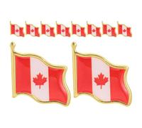 TEHAUX 10 Pièces Épingle de Revers Drapeau Canadien en Fer Rouge, Légère et Résistante la Décoloration, Design Élégant pour Vêtements et Revers Lors Fête du Canada