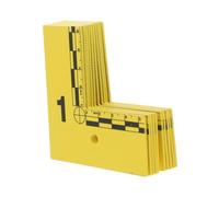 TEHAUX 10 Pièces Marqueur de Preuve D’enquête Jaune, Lot de Set, | L Forme, Numéros Clairs, Portable et Précis, pour Enquête Médico Légale et Accidents