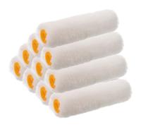 TEHAUX 10 Pièces Mini Rouleau à Peinture en Coton Blanc 4 Pouces, Manchon Remplaçable pour Peinture Murale, Outil Pratique Travaux D'angle et Murs Intérieurs