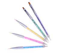 TEHAUX 10 Pièces Stylo Gel UV Stylo à Points pour Ongles Double Embout en Acier Inoxydable, X 2, pour Dessiner Fleurs et Motifs, Usage Professionnel et Personnel
