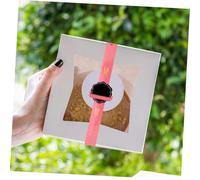 TEHAUX 100 pièces Autocollants de Scellage Autoadhésifs pour Étiquettes Roses pour Boîtes à Gâteaux et Stickers Longs pour Décoration et Fermeture pour Noël et Fêtes