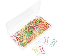 TEHAUX 100 pièces Creative Bone-shaped Paper Clips Metal Bookmark Clips For Office School Supplies With Compact Storage Box