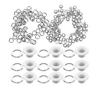 TEHAUX 100 Pièces Œillets Métalliques Blancs 5mm pour Tissu, | Kit Œillets en Fer, Installation Facile, Usage Polyvalent, Solide et Fiable, Accessoires pour Lacets