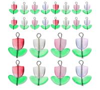 TEHAUX 100 Pièces Perles Pendentifs en Verre Tulipe pour Fabrication Bijoux, Breloques Faciles à Utiliser, pour Bracelets et Créations DIY