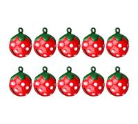 TEHAUX 10pcs Clochettes pour Chien de Fraise, Pendentifs Mignons pour Collier, Sonnerie Claire, Facile à Mettre et Retirer, Métal Rouge, Présent pour Animaux Domestiques