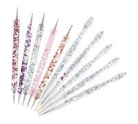 TEHAUX 10pièces Lot de Stylos à Double Embout et Pinceaux Décoratifs pour Nail Art Outils de Dessin pour Ongles et Pointillage