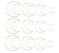 TEHAUX 12 pièces Anneaux Métalliques Dorés pour Attrape-rêves Cercles Macramé Formes Lune et Croissant Accessoires DIY pour Décoration Murale et Couronnes