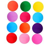 TEHAUX 12 pièces Autocollants Ronds Effaçables à Sec PVC Autocollants Réutilisables Colorés pour Garçon Fille Dessin Enseignement Étiquettes Auto-adhésives pour Murs de Classe et Maison