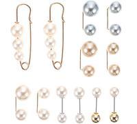 TEHAUX 12 Pièces Épingle de Sûreté en Alliage Perle Délicate pour Femmes, Légère et Élégante, pour Mariage et Prévention du Dévoilement des Vêtements Plusieurs styles