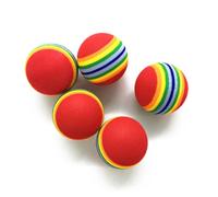 TEHAUX 12 Pièces Interactif pour Chien Balle Arc-en-Ciel en Mousse Eva 3,5cm D'entraînement Rapport pour Animaux de Compagnie en Extérieur
