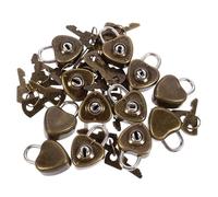 TEHAUX 12 Pièces Lot de Cadenas Mini Forme Cœur Fer pour Bagages Armoire Valise Serrure Polyvalente Sécurisée avec Clé