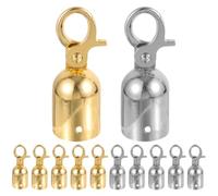 TEHAUX 12 Pièces Mousqueton à Embout de Cordon en Acier Inoxydable, Butée D'extrémité de Corde Décorative et Facile à Installer pour Garde-corps et Poteaux D'accueil