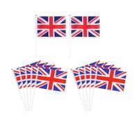TEHAUX 12 Pièces Petit Drapeau Britannique à Main en Polyester Léger et Lavable pour Célébrations du Queen's Day de Londres, Facile à Nettoyer Réunions Internationales