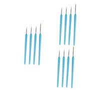 TEHAUX 12pièces Pinceaux De Détail Poils De Loup Pour Peinture Miniature De Pinceaux De Détail Bleu Ciel Pour Artistes De Niveaux
